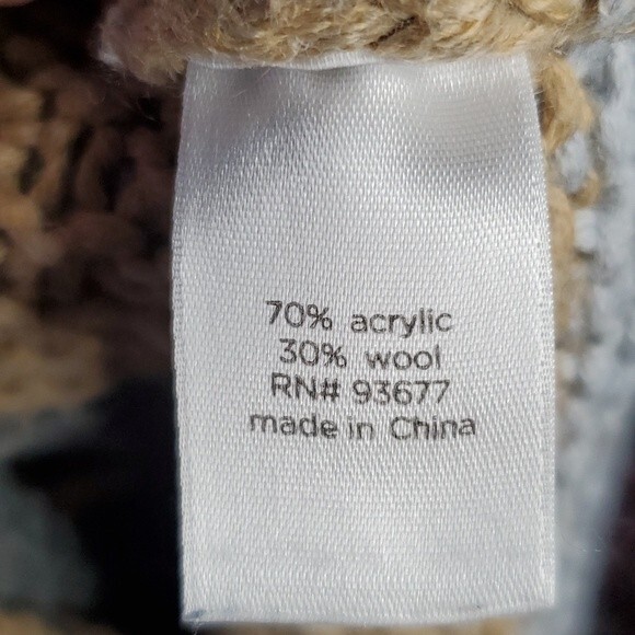 Sweater Crew Neck Wool Blend Multicolor Size XL - Picture 4 of 5